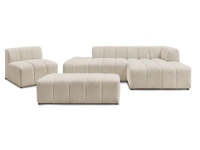 Bobochic, Sofa-Set BOBOCHIC ANNECY Boucle-Stoff beige