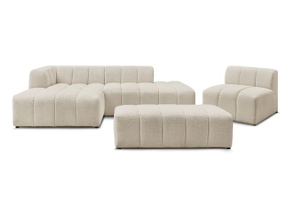 Bobochic, Sofa-Set BOBOCHIC ANNECY Boucle-Stoff beige, Sofa-Set BOBOCHIC ANNECY Boucle-Stoff beige