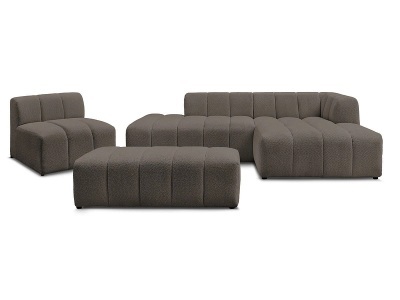 Bobochic, Sofa-Set BOBOCHIC ANNECY Boucle-Stoff rotbraun, Sofa-Set BOBOCHIC ANNECY Boucle-Stoff rotbraun