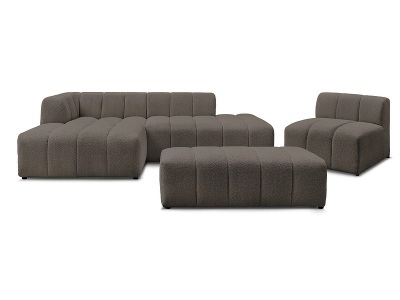 Bobochic, Sofa-Set BOBOCHIC ANNECY Boucle-Stoff rotbraun