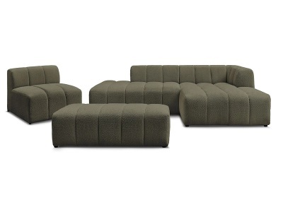 Bobochic, Sofa-Set BOBOCHIC ANNECY Boucle-Stoff grün