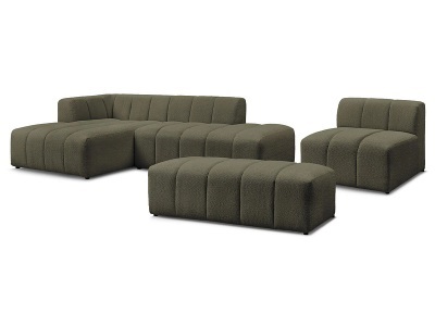 Bobochic, Sofa-Set BOBOCHIC ANNECY Boucle-Stoff grün