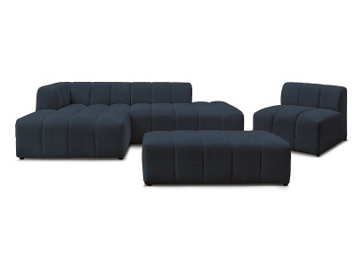 Bobochic, Sofa-Set BOBOCHIC ANNECY Boucle-Stoff dunkelblau