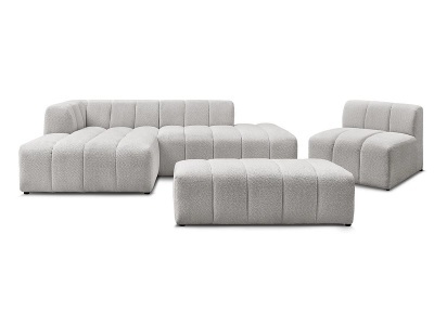 Bobochic, Sofa-Set BOBOCHIC ANNECY Boucle-Stoff hellgrau