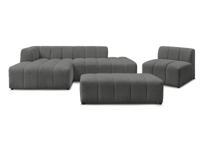 Bobochic, Sofa-Set BOBOCHIC ANNECY Boucle-Stoff dunkelgrau, Sofa-Set BOBOCHIC ANNECY Boucle-Stoff dunkelgrau