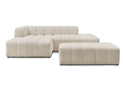 Bobochic, Ecksofa mit Hocker BOBOCHIC ANNECY Boucle-Stoff beige