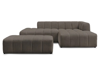 Bobochic, Ecksofa mit Hocker BOBOCHIC ANNECY Boucle-Stoff rotbraun