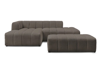 Bobochic, Ecksofa mit Hocker BOBOCHIC ANNECY Boucle-Stoff rotbraun