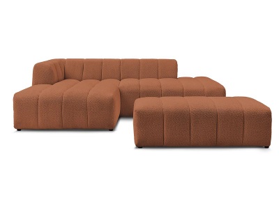 Bobochic, Ecksofa mit Hocker BOBOCHIC ANNECY Boucle-Stoff orange