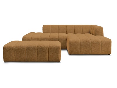 Bobochic, Ecksofa mit Hocker BOBOCHIC ANNECY Boucle-Stoff gelb