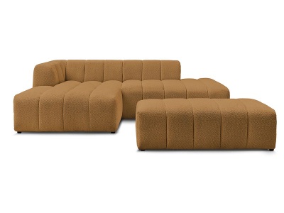 Bobochic, Ecksofa mit Hocker BOBOCHIC ANNECY Boucle-Stoff gelb