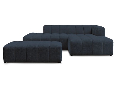 Bobochic, Ecksofa mit Hocker BOBOCHIC ANNECY Boucle-Stoff dunkelblau