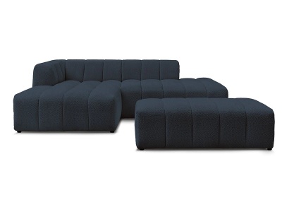 Bobochic, Ecksofa mit Hocker BOBOCHIC ANNECY Boucle-Stoff dunkelblau