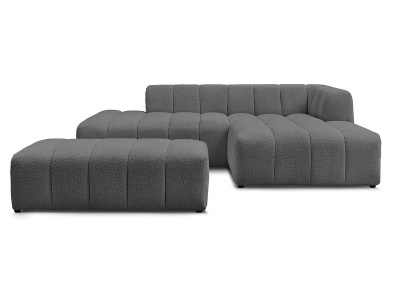 Bobochic, Ecksofa mit Hocker BOBOCHIC ANNECY Boucle-Stoff dunkelgrau