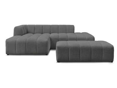 Bobochic, Ecksofa mit Hocker BOBOCHIC ANNECY Boucle-Stoff dunkelgrau
