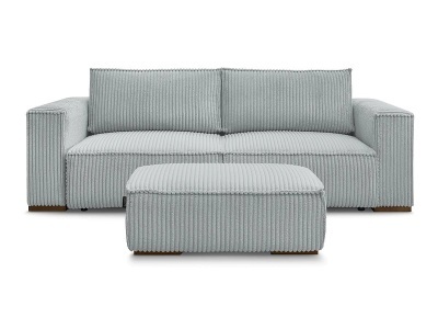 Bobochic, 3er Sofa mit Hocker BOBOCHIC CHELSEA Cord-Stoff hellgrau, 3er Sofa mit Hocker BOBOCHIC CHELSEA Cord-Stoff hellgrau