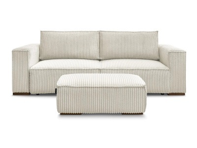 Bobochic, 3er Sofa mit Hocker BOBOCHIC CHELSEA Cord-Stoff beige, 3er Sofa mit Hocker BOBOCHIC CHELSEA Cord-Stoff beige