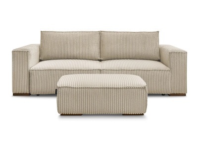 Bobochic, 3er Sofa mit Hocker BOBOCHIC CHELSEA Cord-Stoff taupe, 3er Sofa mit Hocker BOBOCHIC CHELSEA Cord-Stoff taupe