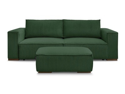 Bobochic, 3er Sofa mit Hocker BOBOCHIC CHELSEA Cord-Stoff grün, 3er Sofa mit Hocker BOBOCHIC CHELSEA Cord-Stoff grün