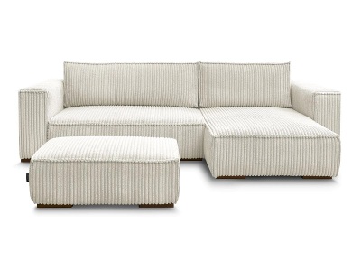 Bobochic, Ecksofa mit Hocker BOBOCHIC CHELSEA Cord-Stoff beige