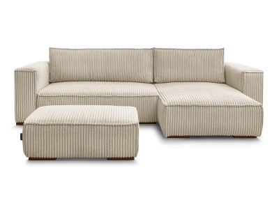 Bobochic, Ecksofa mit Hocker BOBOCHIC CHELSEA Cord-Stoff taupe