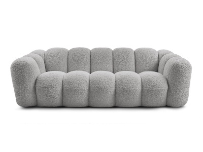 Bobochic, 3er Sofa BOBOCHIC HIPPOLYTE Boucle-Stoff hellgrau