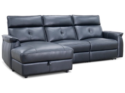 CONFORAMA, Ecksofa FOX Echtleder / Synthetisches Leder schwarz, Ecksofa FOX Echtleder / Synthetisches Leder schwarz