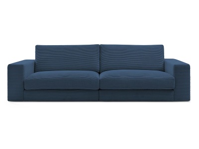 Bobochic, 3er Sofa BOBOCHIC LEONARD Cord-Stoff dunkelblau