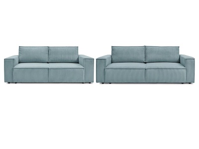 Bobochic, 2er + 3er Sofa BOBOCHIC NIHAD Cord-Stoff hellblau, 2er + 3er Sofa BOBOCHIC NIHAD Cord-Stoff hellblau