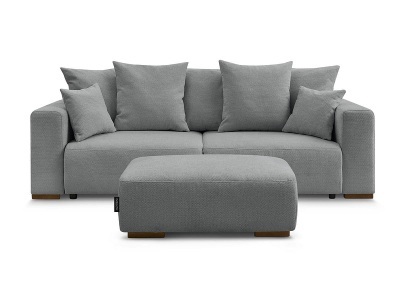 Bobochic, 3er Sofa mit Hocker BOBOCHIC SIDONIE Stoff chiniert dunkelgrau, 3er Sofa mit Hocker BOBOCHIC SIDONIE Stoff chiniert dunkelgrau