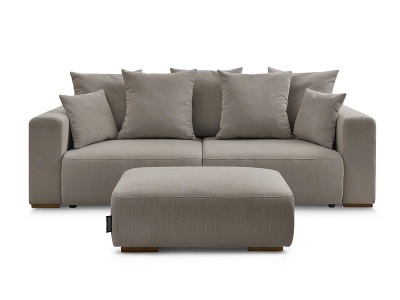 Bobochic, 3er Sofa BOBOCHIC SIDONIE Cord-Stoff taupe