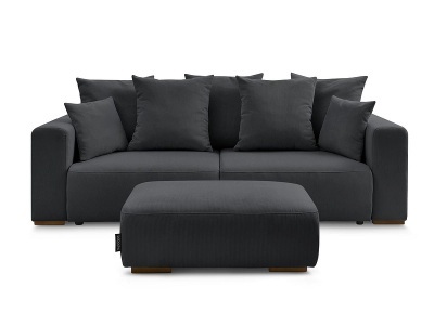 Bobochic, 3er Sofa BOBOCHIC SIDONIE Cord-Stoff schwarz