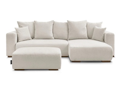 Bobochic, Ecksofa mit Hocker BOBOCHIC SIDONIE Stoff chiniert beige