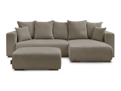Bobochic, Ecksofa mit Hocker BOBOCHIC SIDONIE Stoff chiniert taupe