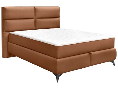 undefined, Boxspringbett EDEN cognacfarben 160x200cm halbfest, Boxspringbett EDEN cognacfarben 160x200cm fest