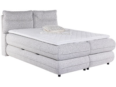 undefined, Boxspringbett NEBBIA beige 160x200cm halbfest