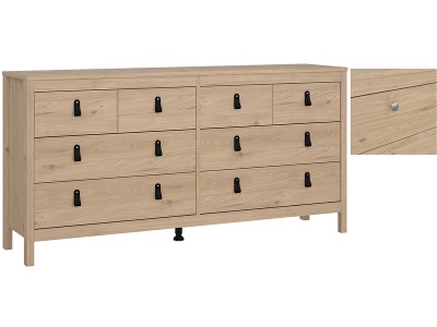 undefined, Sideboard MADRID 8 Schubladen 38.4x159.6x79.7cm jackson eiche