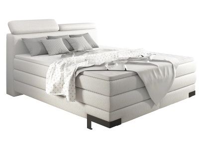 undefined, Boxspringbett KANO hellgrau 140x200cm halbfest