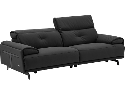 CAMPO DE FIORI, 3er Sofa CAMPO DE FIORI SIENA Echtleder schwarz