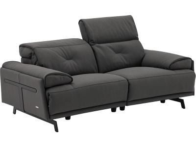 CAMPO DE FIORI, 2er Sofa CAMPO DE FIORI SIENA Echtleder dunkelgrau