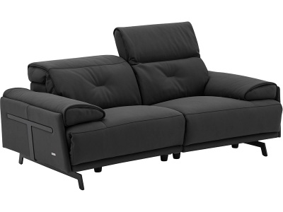 CAMPO DE FIORI, 2er Sofa CAMPO DE FIORI SIENA Echtleder schwarz