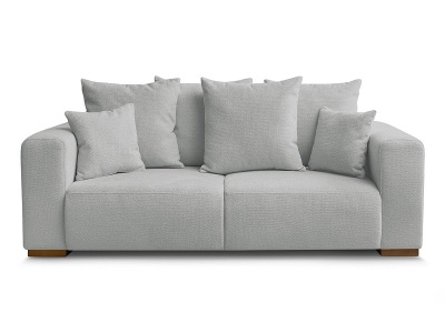 Bobochic, 2er Sofa BOBOCHIC SIDONIE Stoff chiniert hellgrau