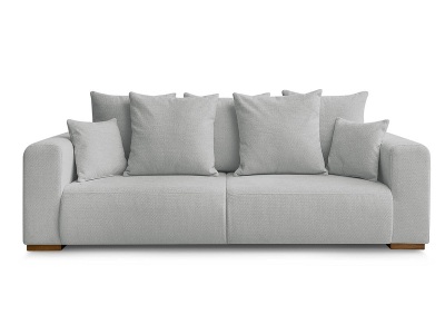 Bobochic, 3er Sofa BOBOCHIC SIDONIE Stoff chiniert hellgrau