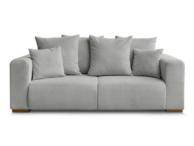 Bobochic, 2er Sofa BOBOCHIC SIDONIE Cord-Stoff hellgrau