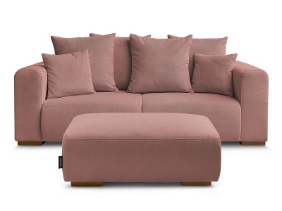 Bobochic, 2er Sofa mit Hocker BOBOCHIC SIDONIE Cord-Stoff rosa, 2er Sofa mit Hocker BOBOCHIC SIDONIE Cord-Stoff rosa