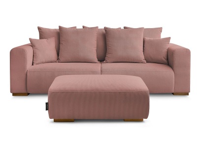 Bobochic, 3er Sofa mit Hocker BOBOCHIC SIDONIE Cord-Stoff rosa, 3er Sofa mit Hocker BOBOCHIC SIDONIE Cord-Stoff rosa