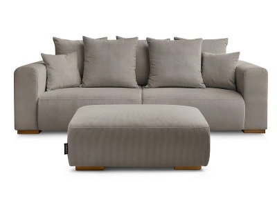 Bobochic, 3er Sofa mit Hocker BOBOCHIC SIDONIE Cord-Stoff taupe, 3er Sofa mit Hocker BOBOCHIC SIDONIE Cord-Stoff taupe
