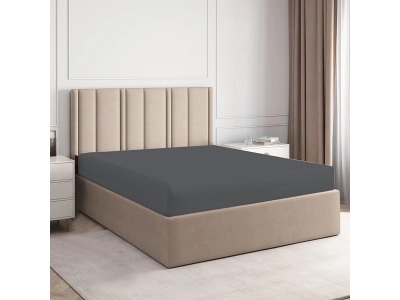 CONFORAMA, Fixleintuch DH PERCALE 90x200cm dunkelgrau