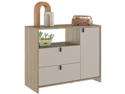 undefined, Kommode RITMO 1 Tür 2 Schubladen 40x96x78cm kastanie, Kommode RITMO 1 Tür 2 Schubladen 40x96x78cm kastanie