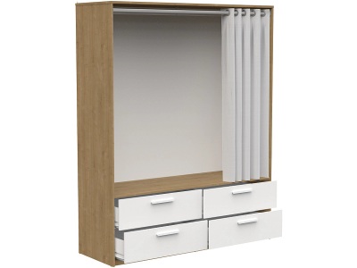 undefined, Begehbarer Kleiderschrank MARBELLA eiche 4 Schubladen